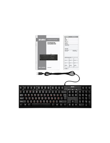 Tastatură SVEN KB-S300, Cu fir, Negru