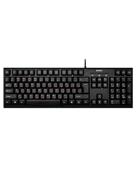 Клавиатура SVEN KB-S300, Проводное, Чёрный