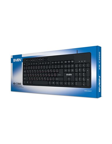 Клавиатура SVEN KB-C3060, Проводное, Чёрный