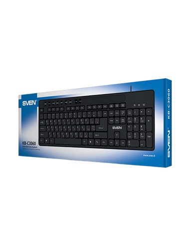 Клавиатура SVEN KB-C3060, Проводное, Чёрный