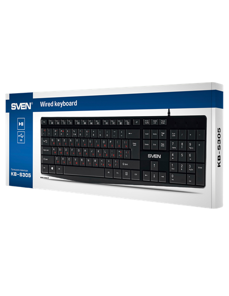 Клавиатура SVEN KB-S305, Проводное, Чёрный Клавиатура SVEN KB-S305, Проводное, Чёрный
