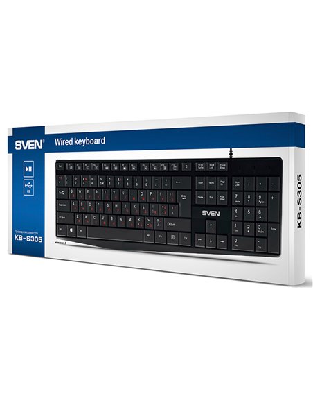 Клавиатура SVEN KB-S305, Проводное, Чёрный Клавиатура SVEN KB-S305, Проводное, Чёрный