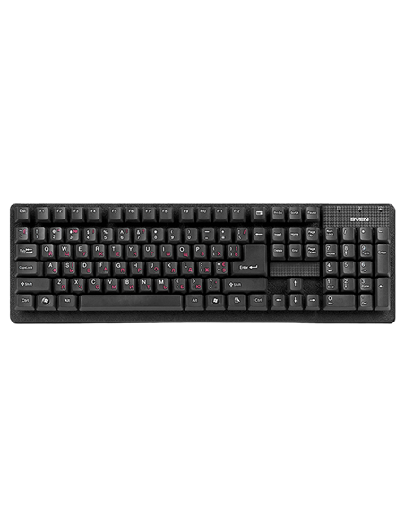 Клавиатура SVEN Standard 301, Проводное, Чёрный