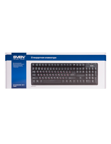 Клавиатура SVEN Standard 301, Проводное, Чёрный