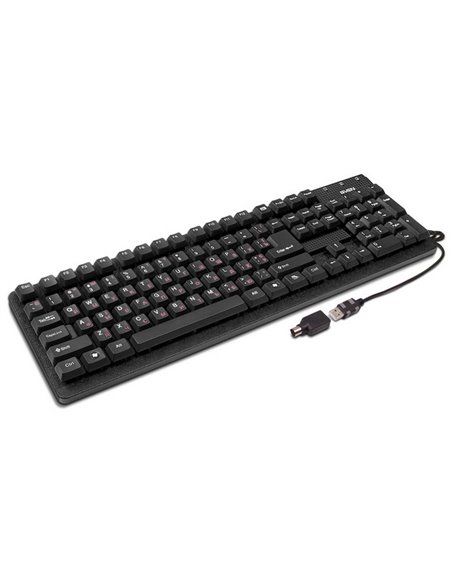 Клавиатура SVEN Standard 301, Проводное, Чёрный