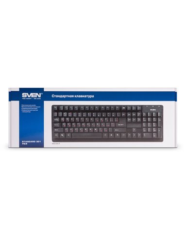 Клавиатура SVEN Standard 301, Проводное, Чёрный