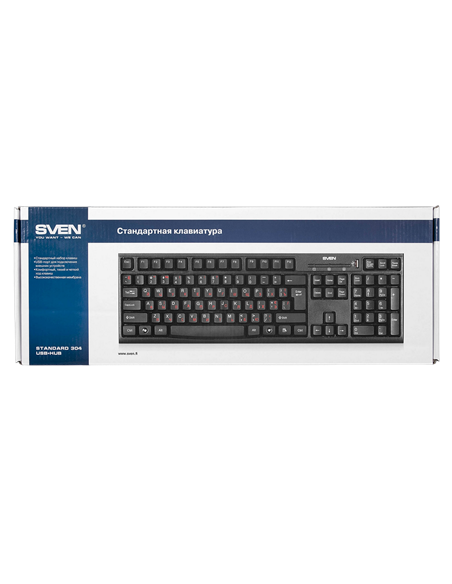 Tastatură SVEN Standard 304, Cu fir, Negru Tastatură SVEN Standard 304, Cu fir, Negru