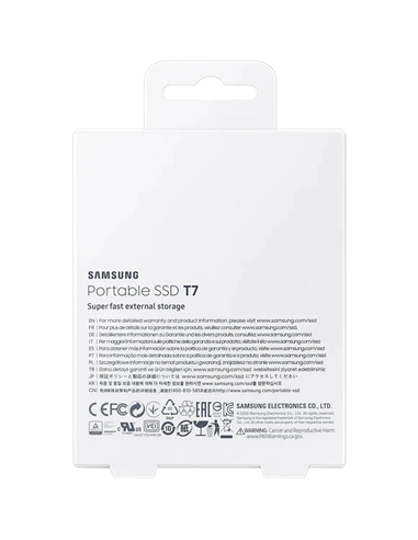 SSD portabil extern Samsung Portable SSD T7, 2 TB, Grey (MU-PC2T0T/WW)