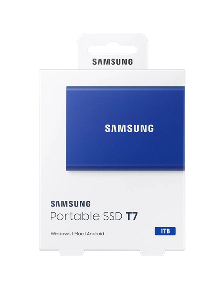 Внешний портативный SSD накопитель Samsung Portable SSD T7, 1 ТБ, Синий (MU-PC1T0H/WW)