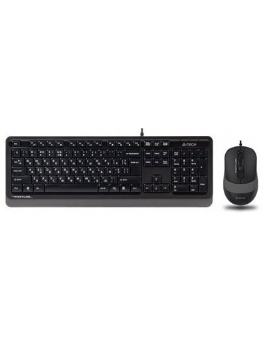 Set Tastatură + Mouse A4Tech F1010, Cu fir, Negru/Gri