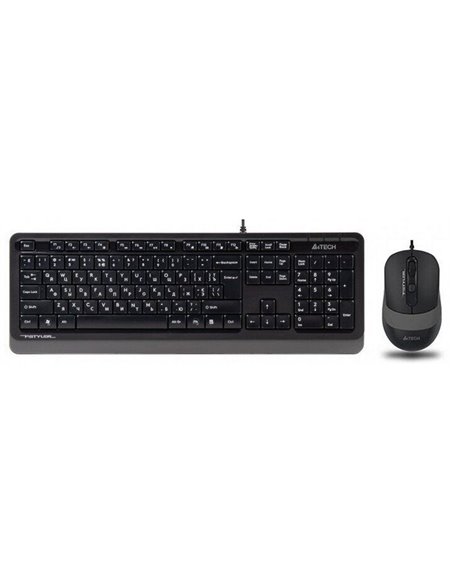 Set Tastatură + Mouse A4Tech F1010, Cu fir, Negru/Gri