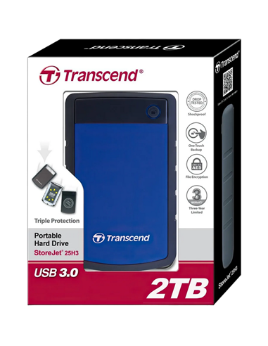 Внешний портативный жесткий диск Transcend StoreJet 25H3B, 2 ТБ, Морской Синий (TS2TSJ25H3B)