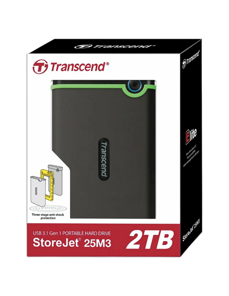 HDD portabil extern Transcend StoreJet 25M3S, 2 TB, Iron Gray (TS2TSJ25M3S)