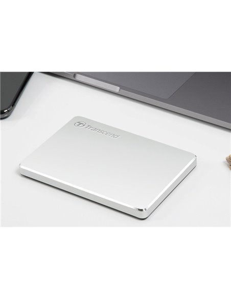 Внешний портативный жесткий диск Transcend StoreJet 25C3S, 2 TB, Серебристый (TS2TSJ25C3S)