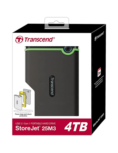 Внешний портативный жесткий диск Transcend StoreJet 25M3C, 4 TB, Iron Gray (TS4TSJ25M3C)