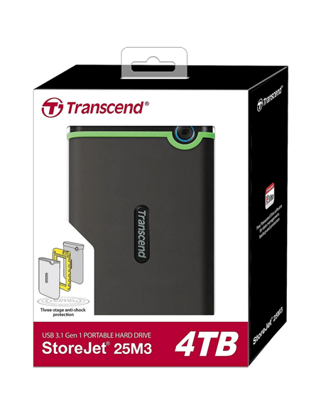 Внешний портативный жесткий диск Transcend StoreJet 25M3C, 4 TB, Iron Gray (TS4TSJ25M3C)