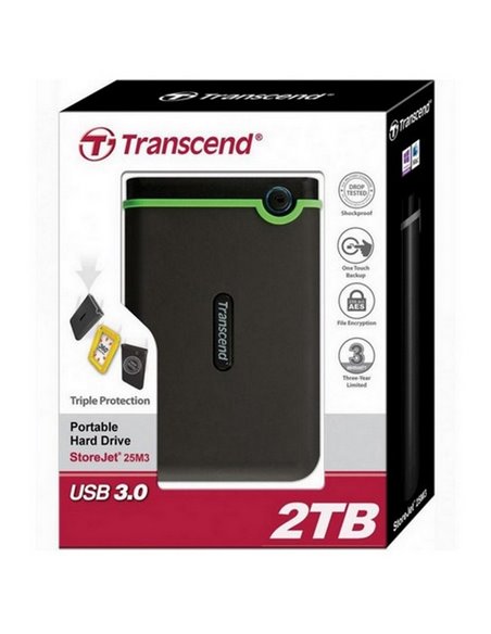 Внешний портативный жесткий диск Transcend StoreJet 25M3C, 2 ТБ, Iron Gray (TS2TSJ25M3C)