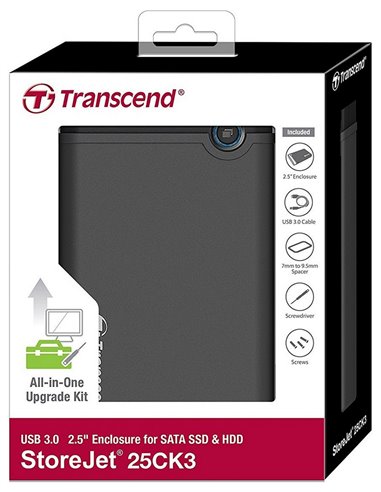 Carcasă externă Transcend TS0GSJ25CK3, Gri (TS0GSJ25CK3)