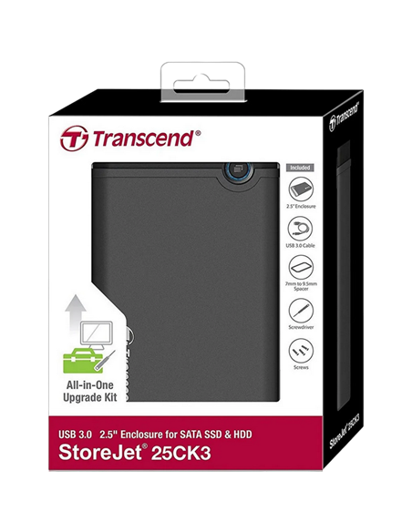 Carcasă externă Transcend TS0GSJ25CK3, Gri (TS0GSJ25CK3)