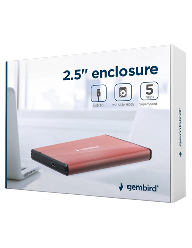 Carcasă externă Gembird EE2-U3S-3-P, Roz (EE2-U3S-3-P)