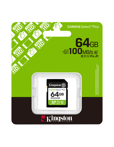 Карта памяти Kingston Canvas Select Plus, 64Гб (SDS3/64GB)