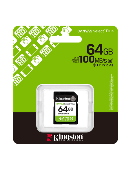 Карта памяти Kingston Canvas Select Plus, 64Гб (SDS3/64GB)