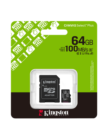 Карта памяти Kingston Canvas Select Plus, 64Гб (SDCS3/64GB)