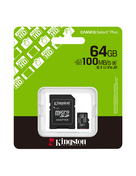 Карта памяти Kingston Canvas Select Plus, 64Гб (SDCS3/64GB)