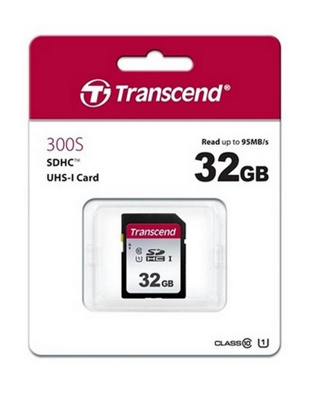 Карта памяти Transcend SDHC Class 10, 32Гб (TS32GSDC300S)