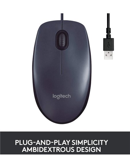 Mouse Logitech B100, Negru Mouse Logitech B100, Negru