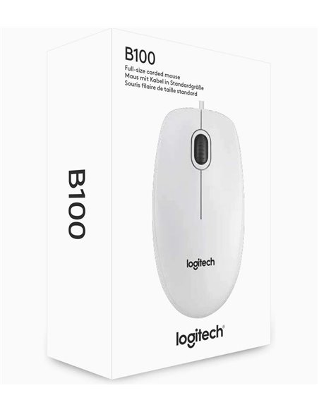 Mouse Logitech B100, Alb