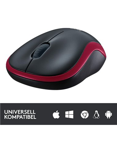 Mouse Wireless Logitech M185, Roșu