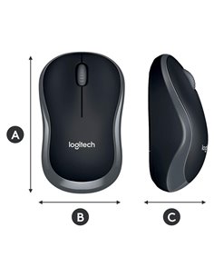 Mouse Wireless Logitech M185, Gri 2