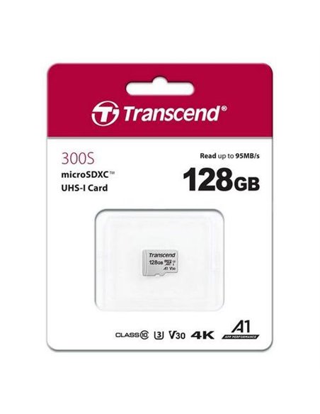 Карта памяти Transcend MicroSDXC Class 10, 128Гб (TS128GUSD300S)