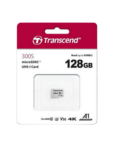 Карта памяти Transcend MicroSDXC Class 10, 128Гб (TS128GUSD300S)