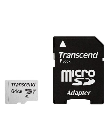 Карта памяти Transcend MicroSDXC Class 10, 64Гб (TS64GUSD300S-A)
