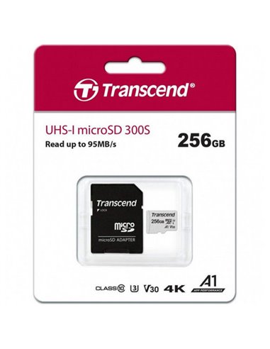 Карта памяти Transcend MicroSDXC Class 10, 256Гб (TS256GUSD300S-A)