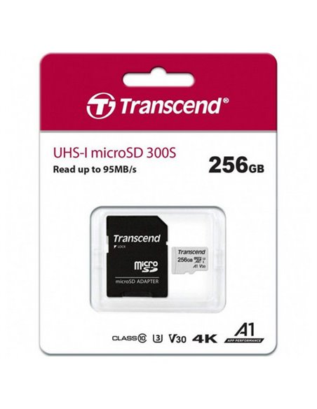 Карта памяти Transcend MicroSDXC Class 10, 256Гб (TS256GUSD300S-A)