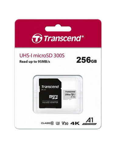 Карта памяти Transcend MicroSDXC Class 10, 256Гб (TS256GUSD300S-A)