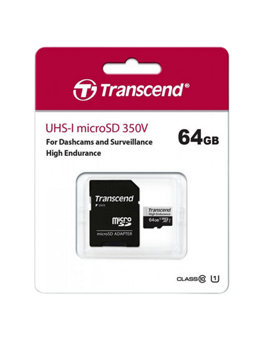 Карта памяти Transcend MicroSDXC Class 10, 64Гб (TS64GUSD350V)