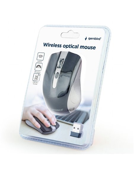Mouse Wireless Gembird MUSW-4B-04-GB, Gri/Negru