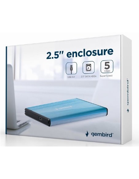 Carcasă externă Gembird EE2-U3S-3-B, Albastru (EE2-U3S-3-B)