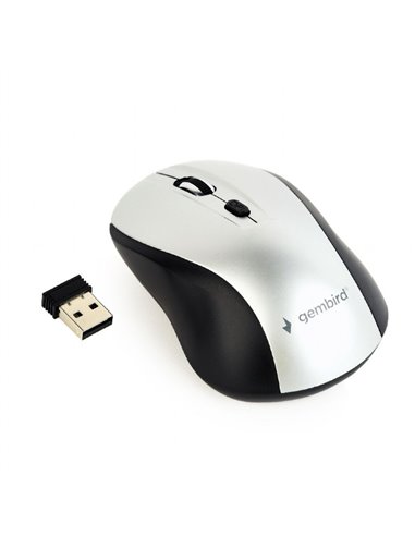 Mouse Wireless Gembird MUSW-4B-02-BS, Negru/Argintiu
