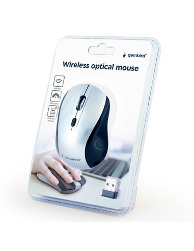 Mouse Wireless Gembird MUSW-4B-02-BS, Negru/Argintiu