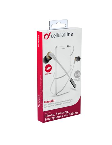 Căști Cellularline Mosquito, Alb
