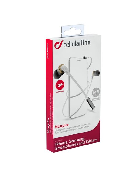 Căști Cellularline Mosquito, Alb