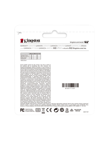USB Flash накопитель Kingston DataTraveler Kyson, 256Гб, Серебристый