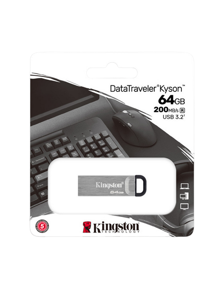 Memorie USB Kingston DataTraveler Kyson, 64GB, Argintiu