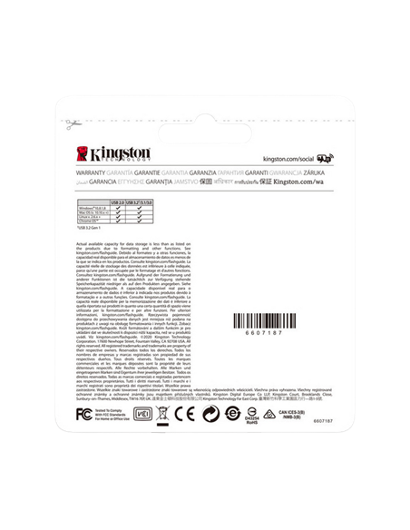 Memorie USB Kingston DataTraveler Kyson, 64GB, Argintiu