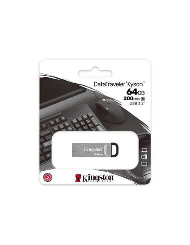 Memorie USB Kingston DataTraveler Kyson, 64GB, Argintiu